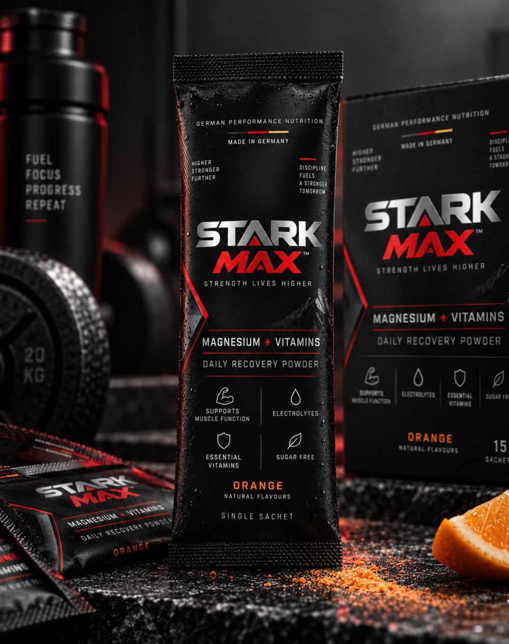 STARK MAX Magnesium and Vitamins sachet and box